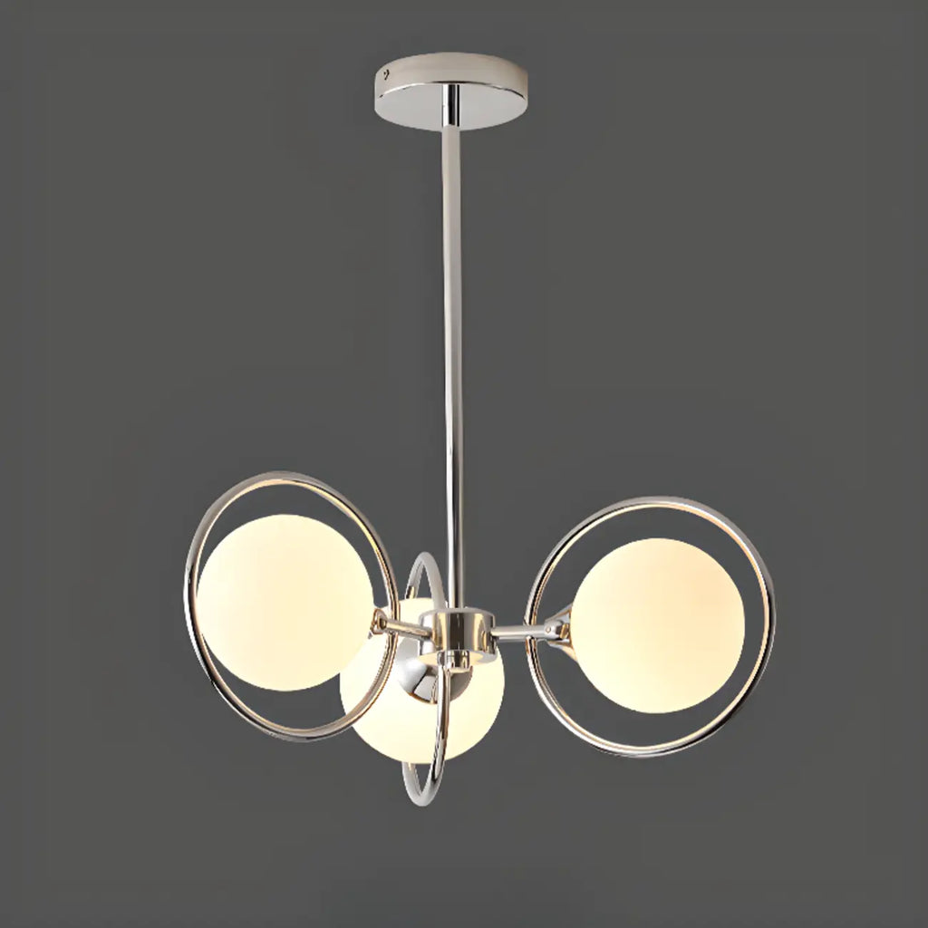 Lustre moderne à globe LED avec design circulaire en verre
