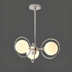 Lustre moderne à globe LED avec design circulaire en verre