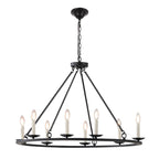 Lustre industriel en fer noir pour salle à manger