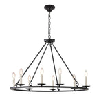 Lustre industriel en fer noir pour salle à manger