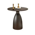 Table d'appoint ronde minimaliste en métal noir pour salon