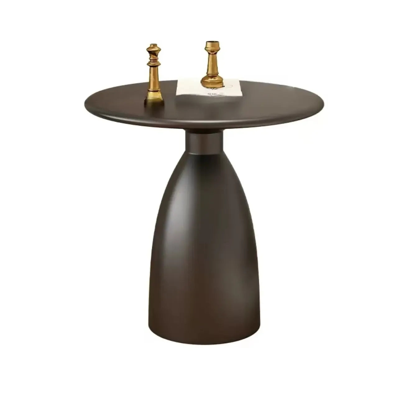 Table d'appoint ronde minimaliste en métal noir pour salon