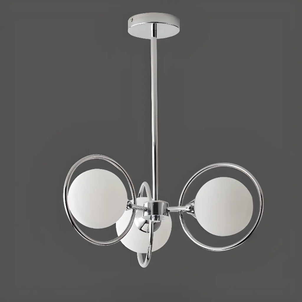 Lustre moderne à globe LED avec design circulaire en verre