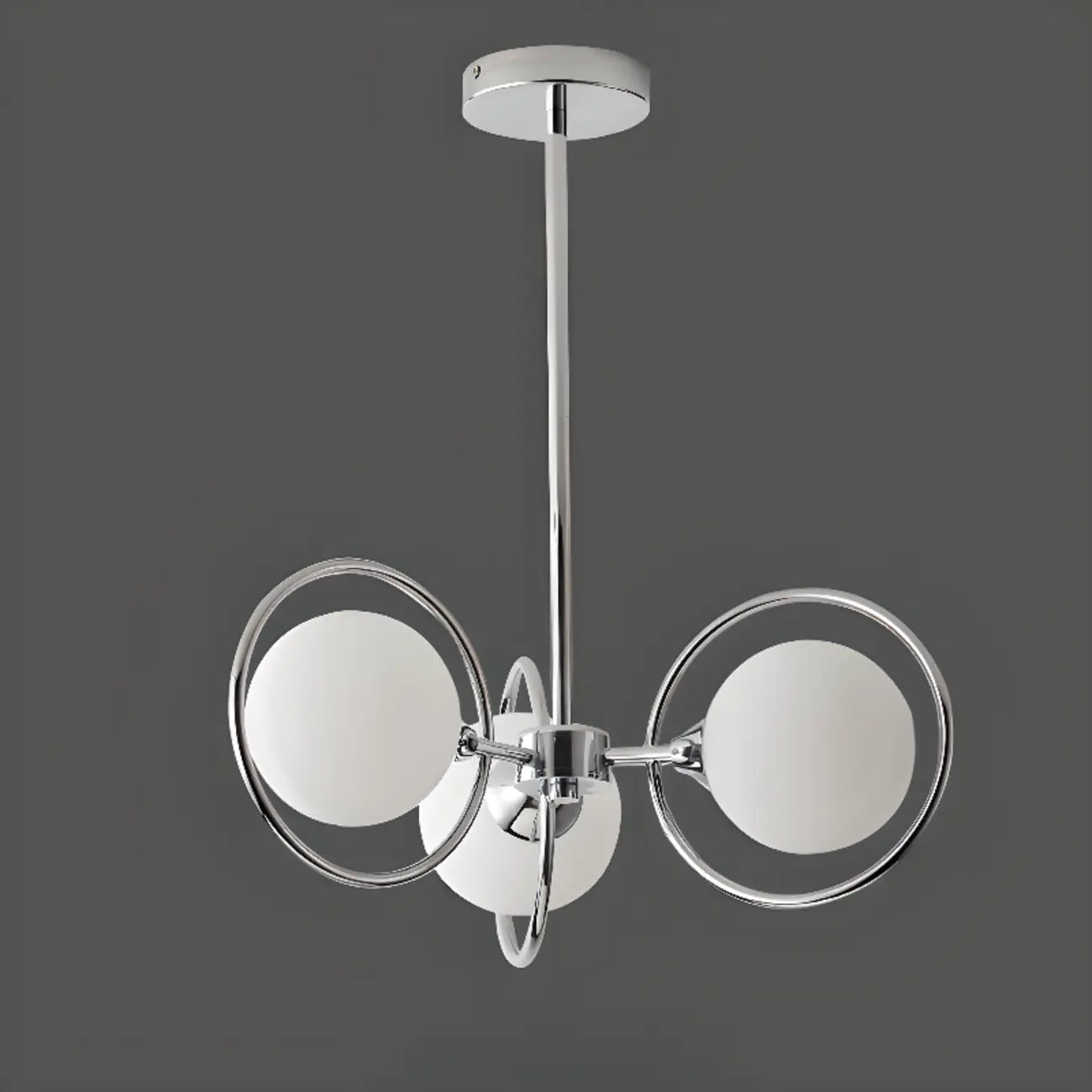 Lustre moderne à globe LED avec design circulaire en verre
