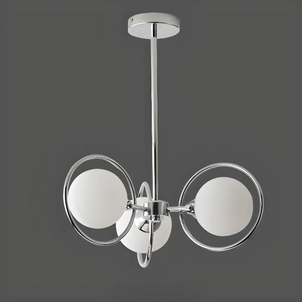 Lustre moderne à globe LED avec design circulaire en verre
