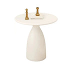Table d'appoint ronde minimaliste en métal noir pour salon