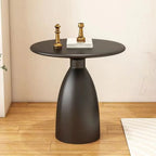 Table d'appoint ronde minimaliste en métal noir pour salon