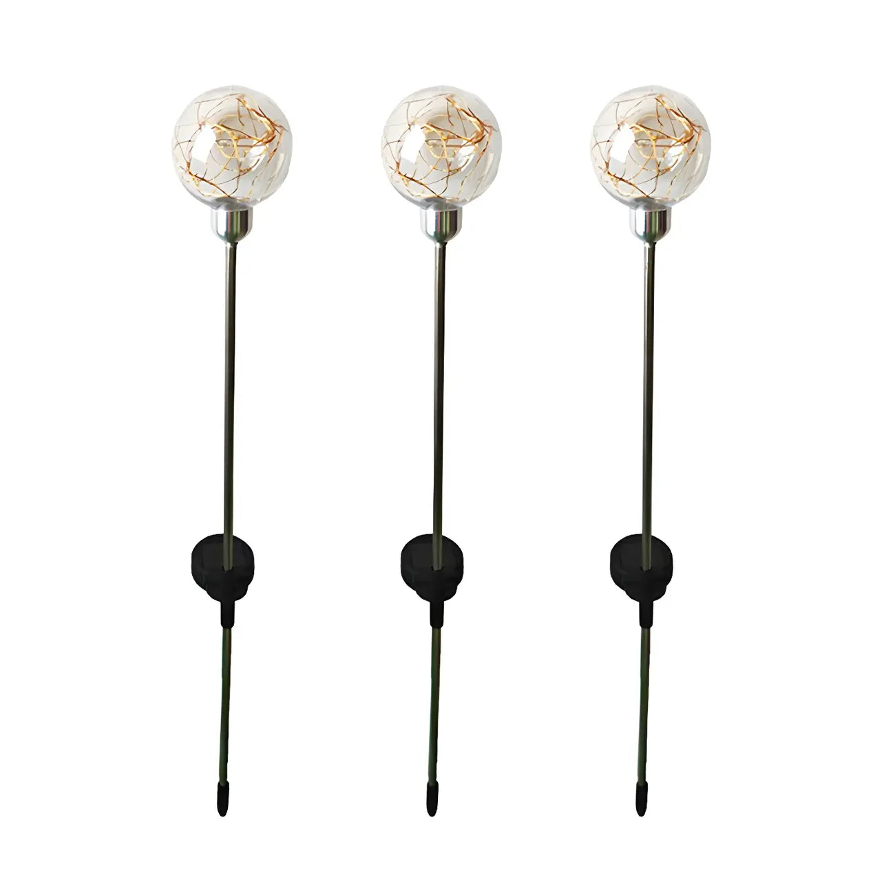Boule lumineuse LED en fil de cuivre jaune pour la décoration de chemin extérieur