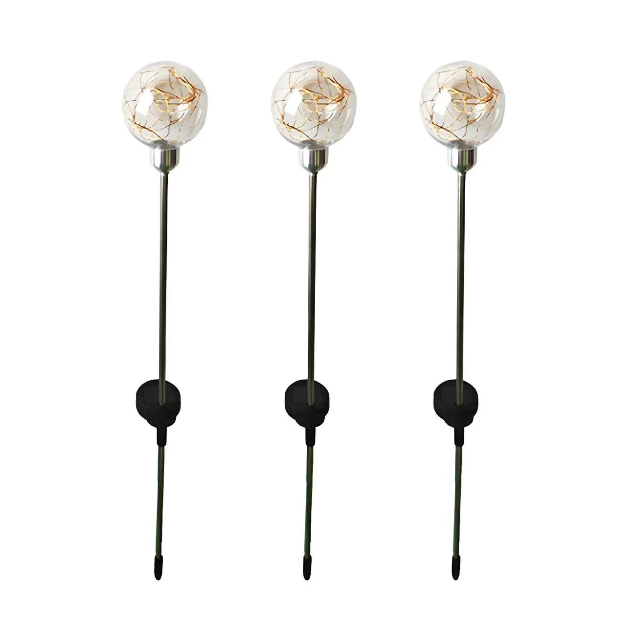 Boule lumineuse LED en fil de cuivre jaune pour la décoration de chemin extérieur