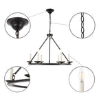 Lustre industriel en fer noir pour salle à manger