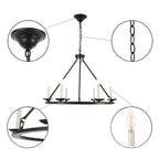 Lustre industriel en fer noir pour salle à manger