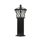 Borne lumineuse LED rustique en métal doré pour allée de cour