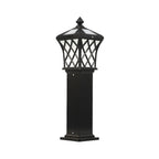 Borne lumineuse LED rustique en métal doré pour allée de cour
