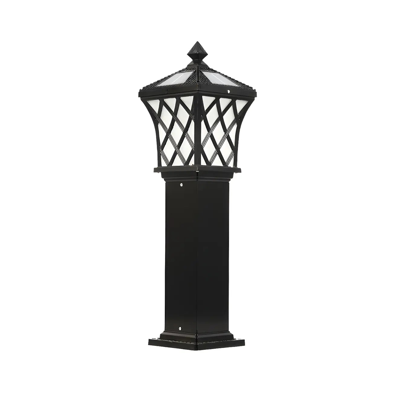 Borne lumineuse LED rustique en métal doré pour allée de cour
