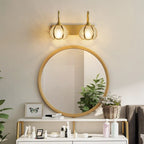 Mini applique murale globe en laiton style vintage moderne, 2 ou 3 lumières