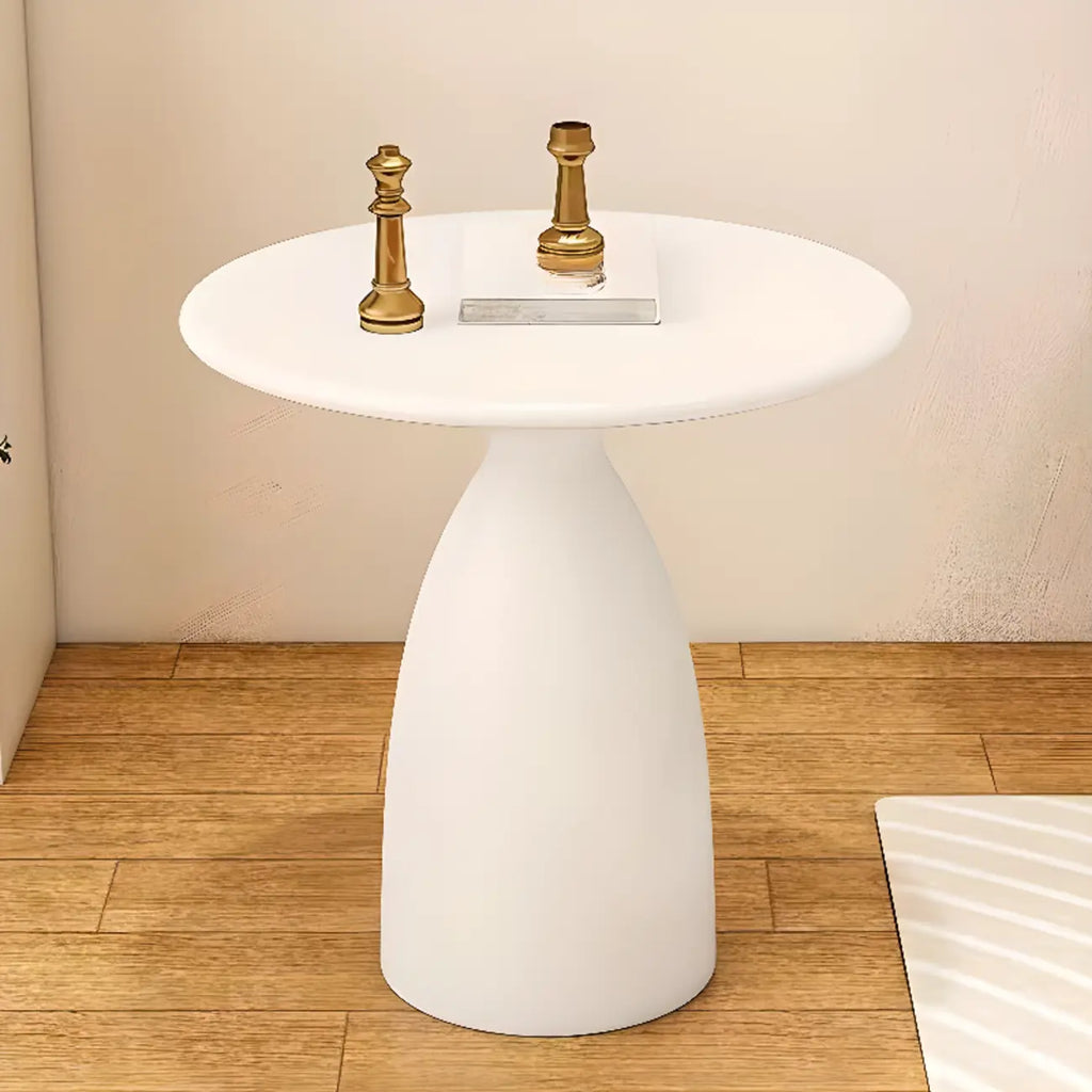 Table d'appoint ronde minimaliste en métal noir pour salon