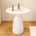 Table d'appoint ronde minimaliste en métal noir pour salon
