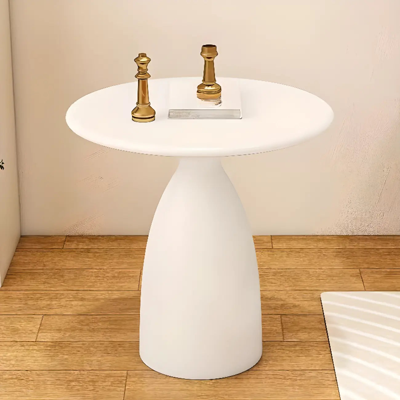 Table d'appoint ronde minimaliste en métal noir pour salon