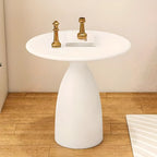 Table d'appoint ronde minimaliste en métal noir pour salon