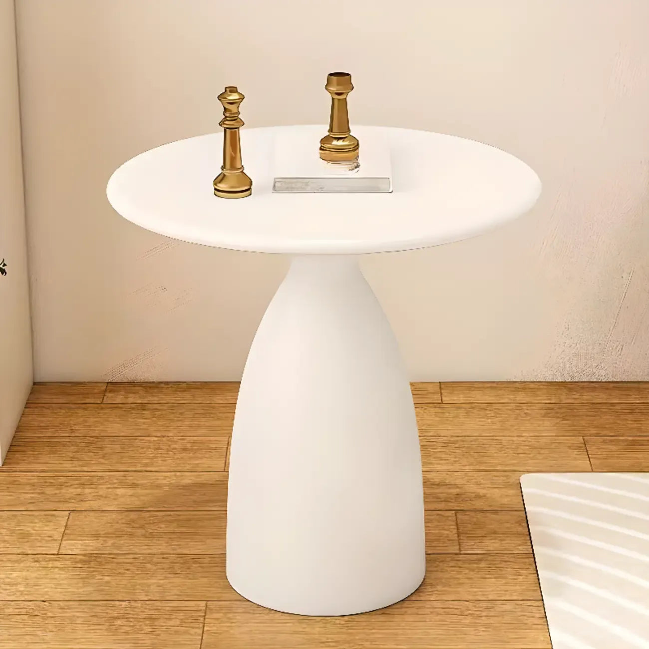 Table d'appoint ronde minimaliste en métal noir pour salon
