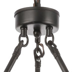 Lustre industriel en fer noir pour salle à manger