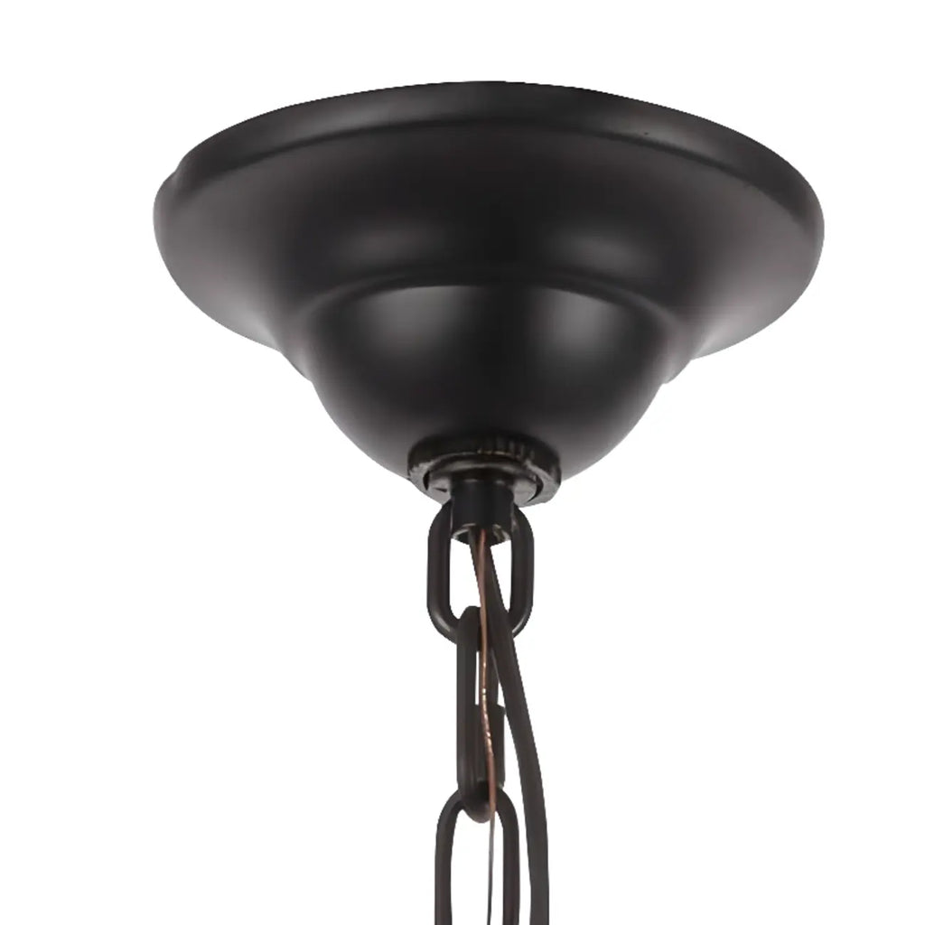 Lustre industriel en fer noir pour salle à manger