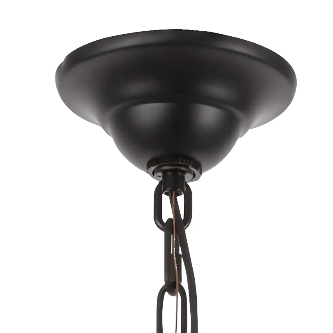 Lustre industriel en fer noir pour salle à manger