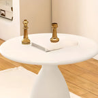 Table d'appoint ronde minimaliste en métal noir pour salon