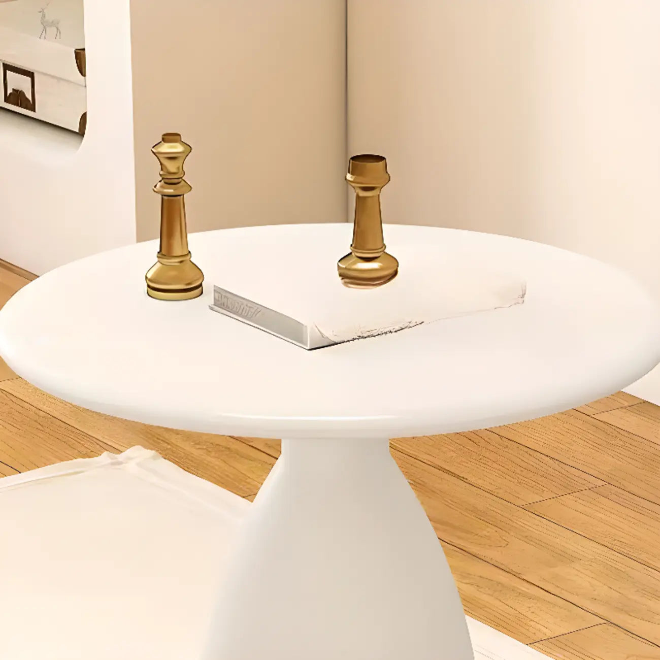 Table d'appoint ronde minimaliste en métal noir pour salon