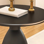 Table d'appoint ronde minimaliste en métal noir pour salon
