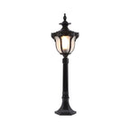 Borne lumineuse solaire LED dorée élégante et traditionnelle pour allée de jardin