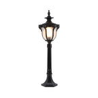 Borne lumineuse solaire LED dorée élégante et traditionnelle pour allée de jardin