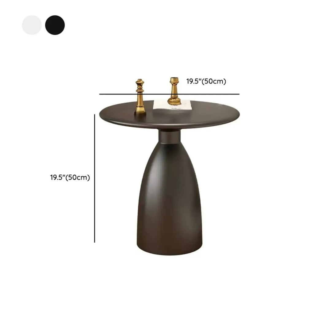 Table d'appoint ronde minimaliste en métal noir pour salon