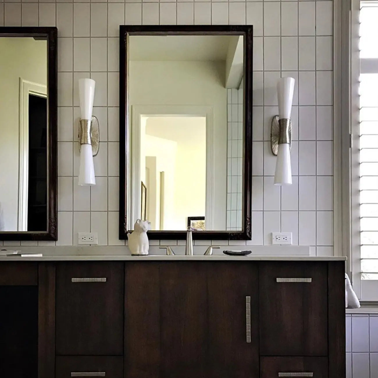 Applique murale élégante en verre pour salle de bain, style Art déco