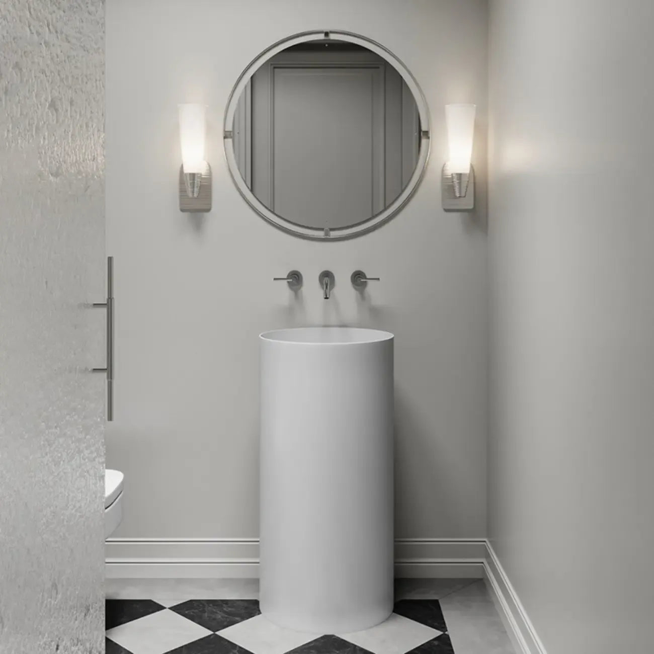 Applique murale élégante en verre pour salle de bain, style Art déco