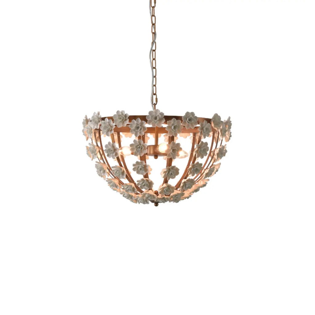 Lustre moderne en céramique en forme de dôme pour une salle à manger élégante