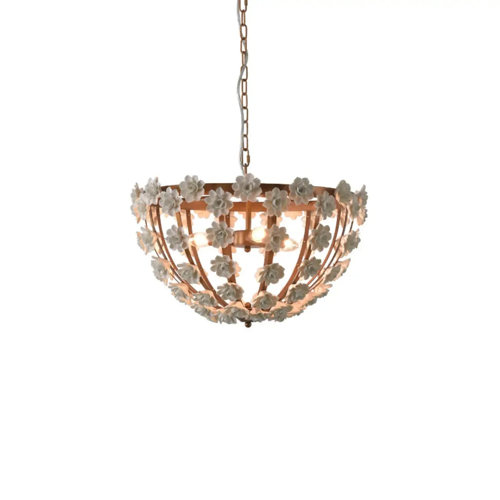 Lustre moderne en céramique en forme de dôme pour une salle à manger élégante