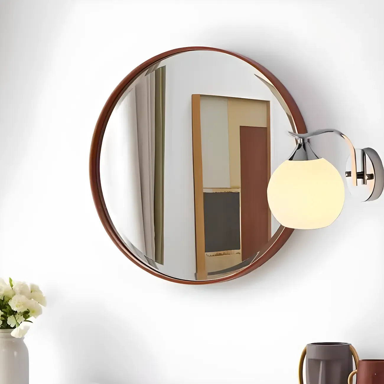 Applique murale moderne Globe pour salle de bain avec finition chromée