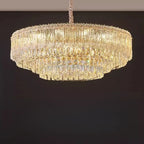 Lampadario moderno di lusso in cristallo regolabile multilivello
