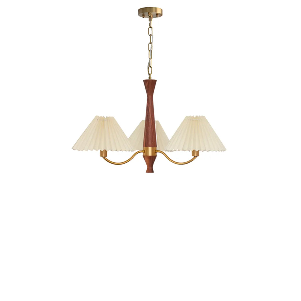 Lustre moderne réglable en tissu plissé pour salon