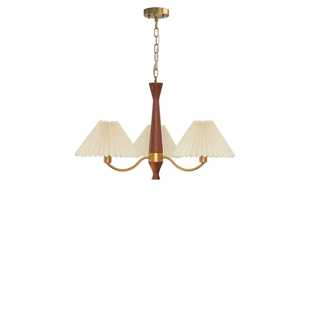 Lustre moderne réglable en tissu plissé pour salon