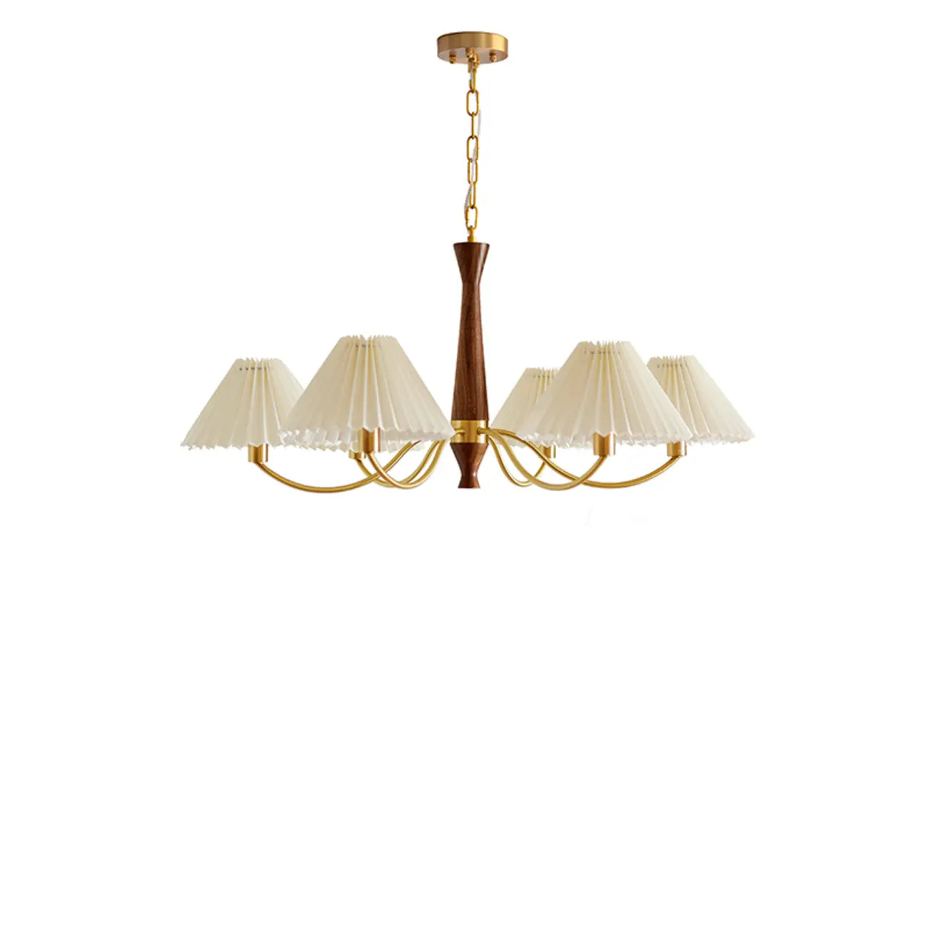 Lustre moderne réglable en tissu plissé pour salon