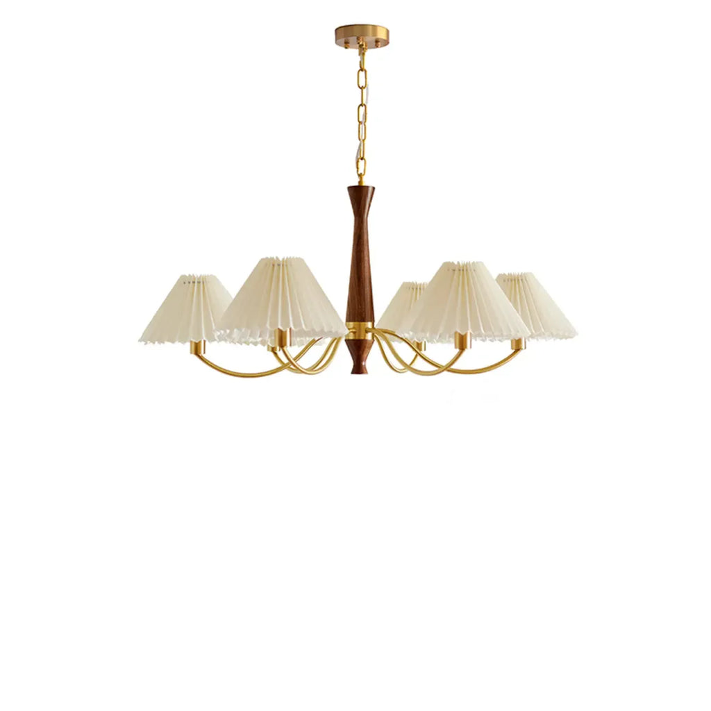 Lustre moderne réglable en tissu plissé pour salon