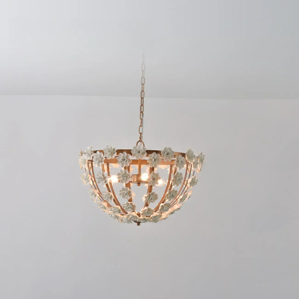 Lustre moderne en céramique en forme de dôme pour une salle à manger élégante