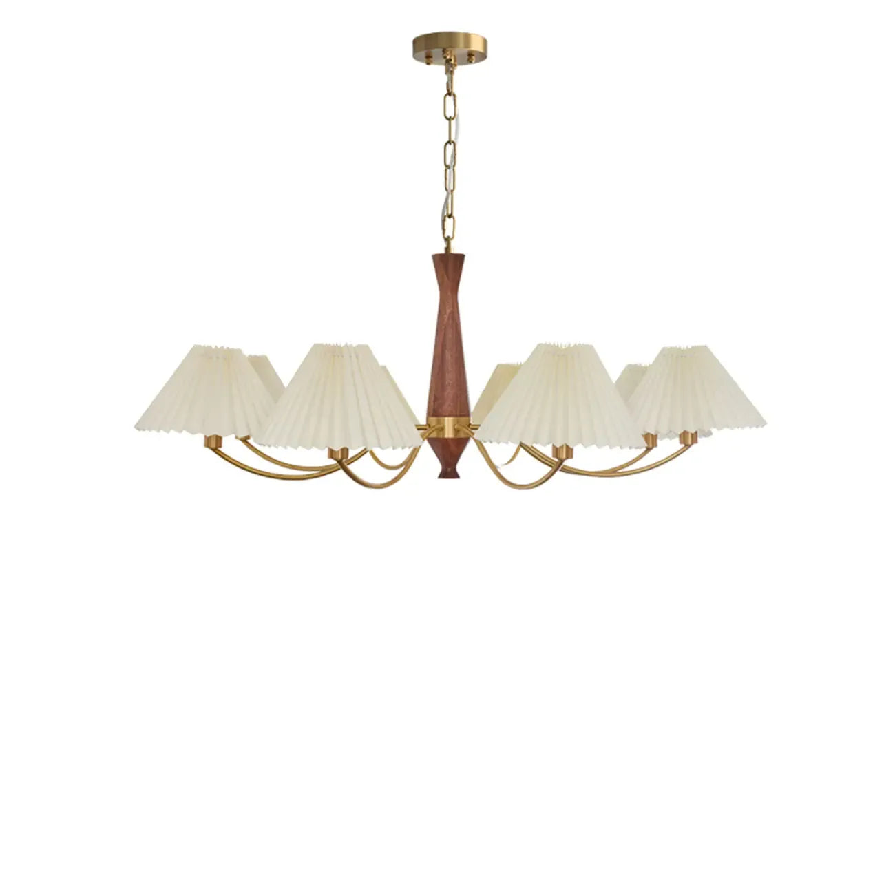 Lustre moderne réglable en tissu plissé pour salon