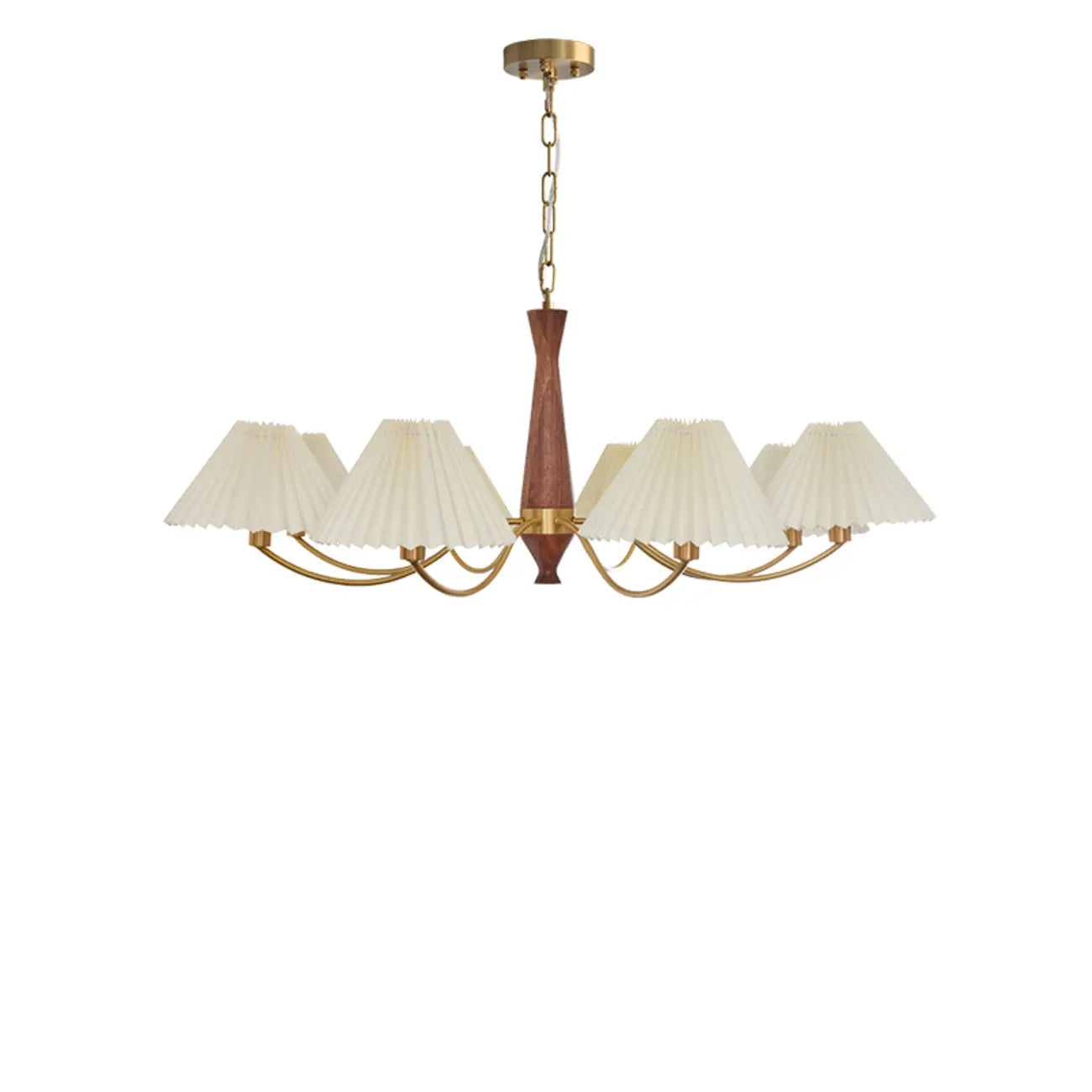 Lustre moderne réglable en tissu plissé pour salon