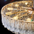 Lampadario moderno di lusso in cristallo regolabile multilivello
