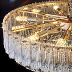 Lampadario moderno di lusso in cristallo regolabile multilivello