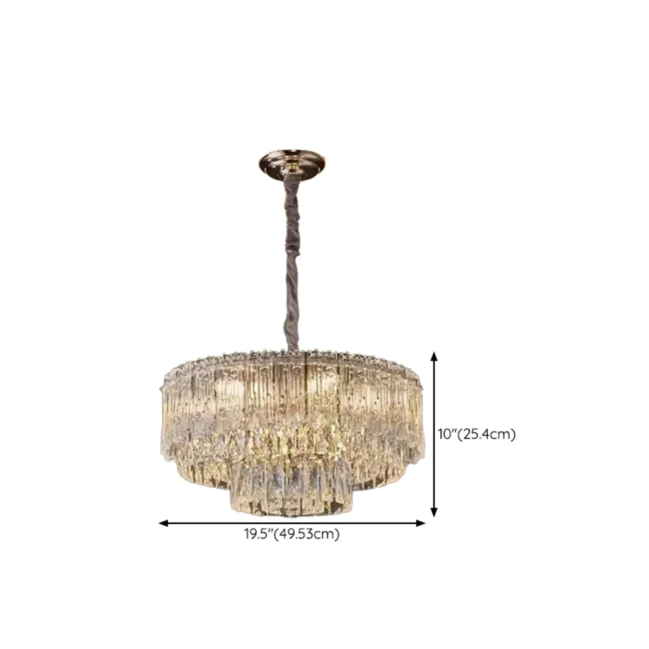 Lampadario moderno di lusso in cristallo regolabile multilivello
