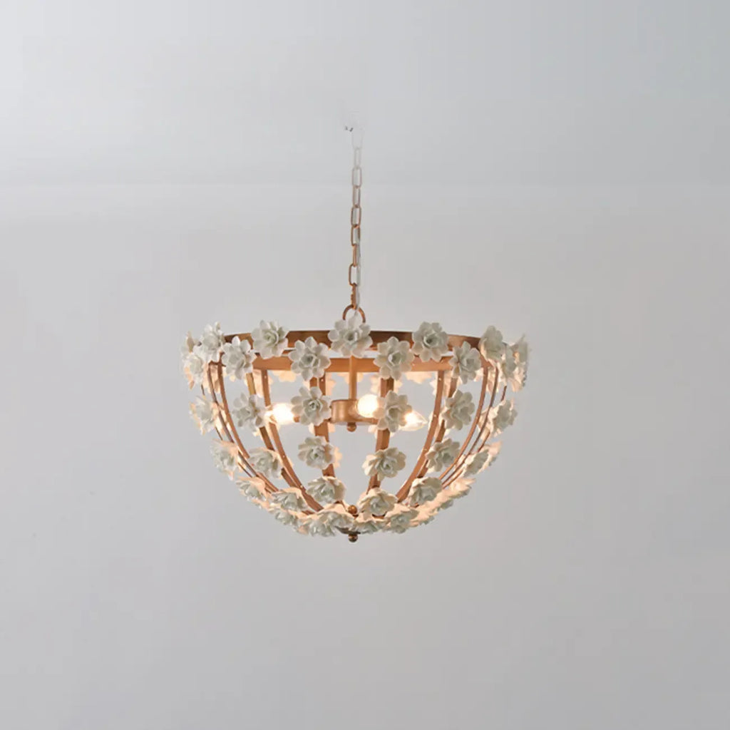 Lustre moderne en céramique en forme de dôme pour une salle à manger élégante